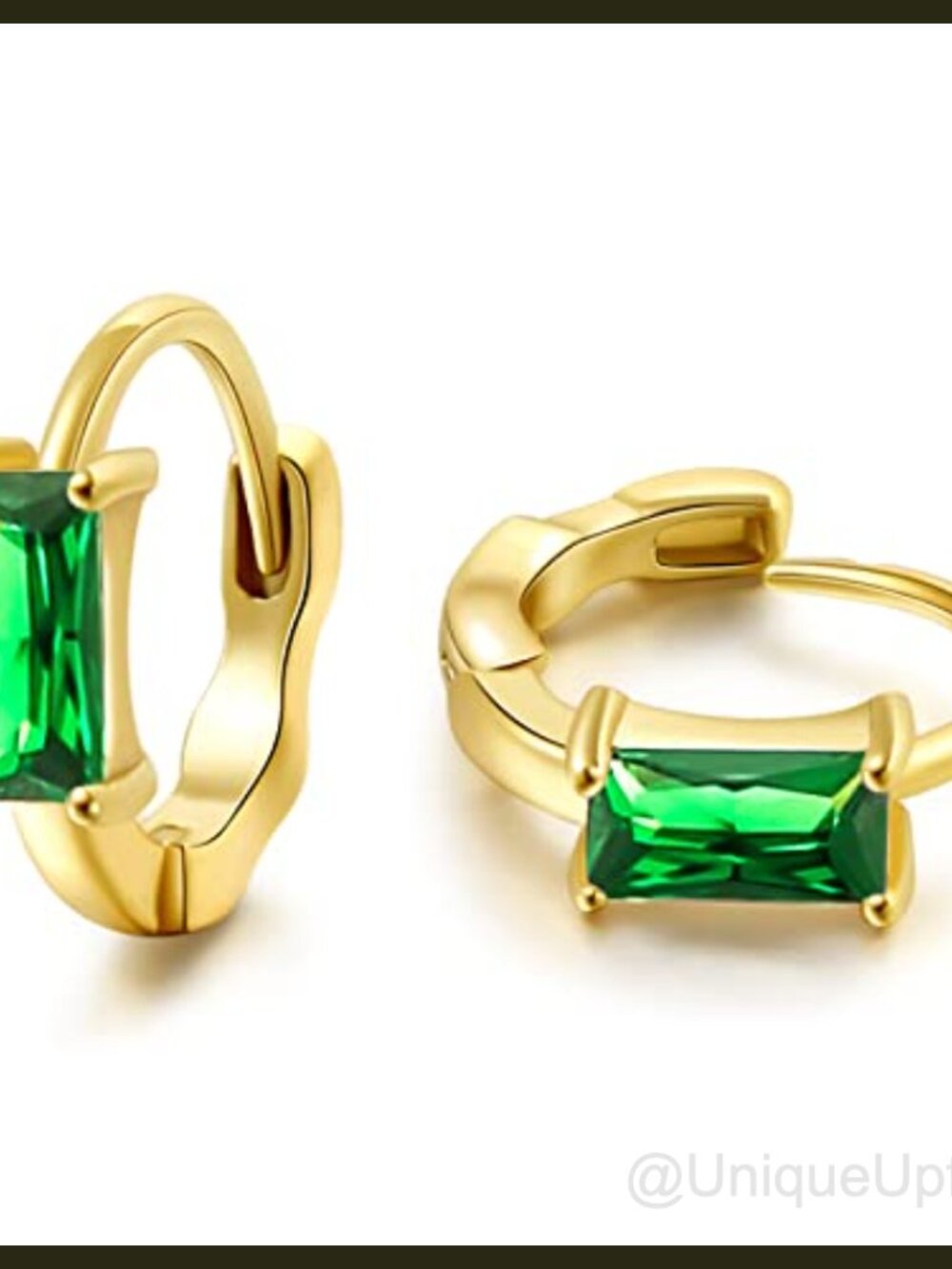 14k Gold Plated Small Huggie Hoop Earrings with CZ for Women